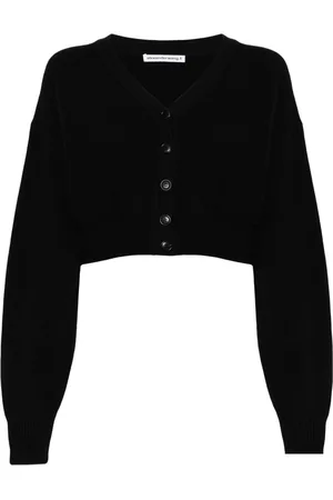 Alexander Wang Logo-embossed cropped cardigan