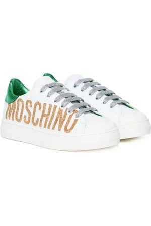 Moschino Glittered logo-print sneakers