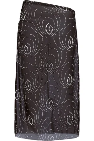 Prada Abstract-print midi pencil skirt