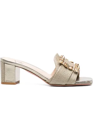 ROBERTO FESTA Basa 50mm crystal-buckle mules