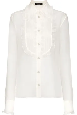 Dolce & Gabbana Ruffled sheer cotton blouse