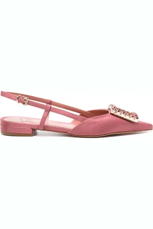 ROBERTO FESTA Lavanda crystal-buckle ballerina shoes