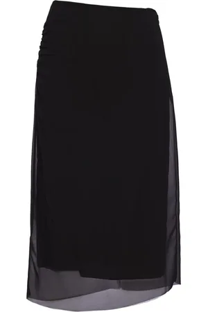 Prada Semi-sheer midi pencil skirt