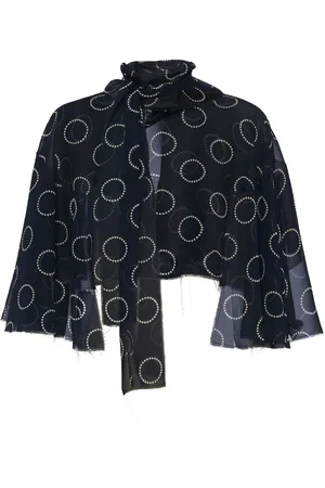 Prada Dot-print georgette top