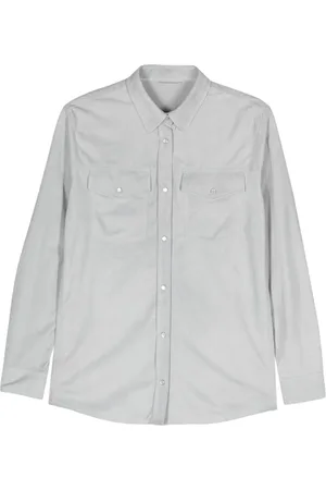 ELEVENTY Press-stud suede shirt