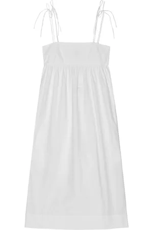 Ganni Cotton Poplin String Midi Dress