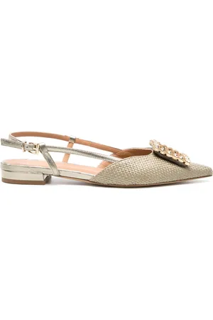 ROBERTO FESTA Lavanda crystal-buckle ballerina shoes