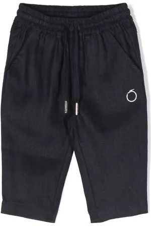 Trussardi Logo-embroidered linen trousers