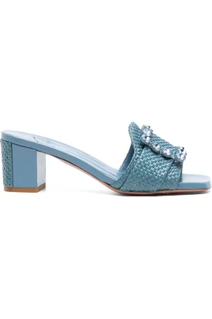 ROBERTO FESTA Basa 50mm crystal-buckle mules