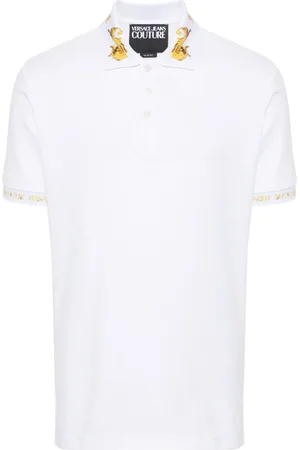 VERSACE Watercolor Couture-print polo shirt