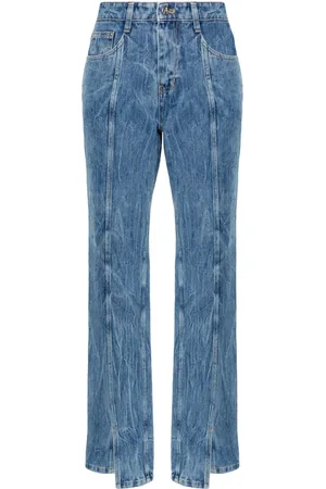 LVIR Wrinkled-detailed cotton jeans