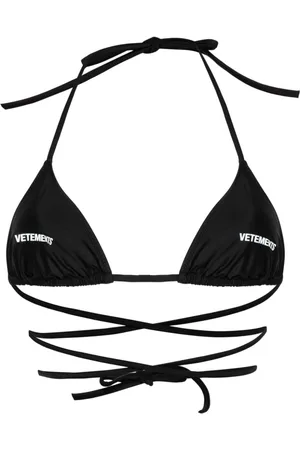 Vetements Logo-print triangle-cup bikini top
