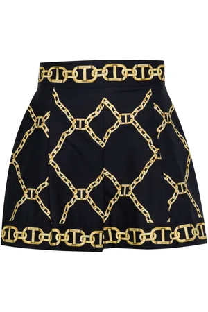 Twin-Set Chain-print wide-leg shorts