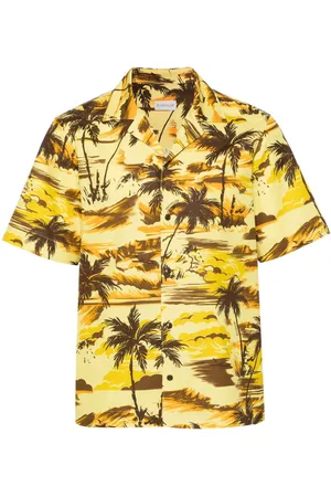 Moncler Camp-collar palm tree-print shirt