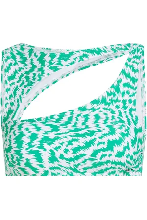 Karl Lagerfeld Animal-print cut-out bikini top