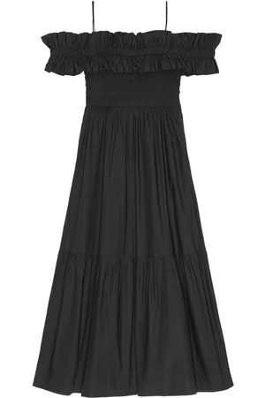Ganni Cotton Poplin Long Smock Dress