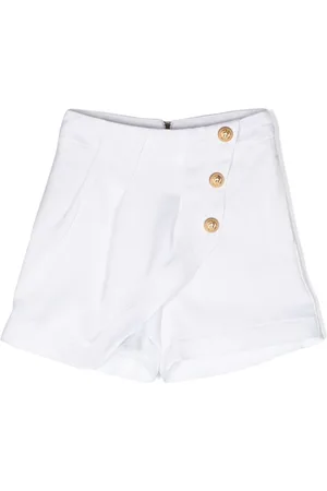 Balmain Asymmetric draped-panel shorts