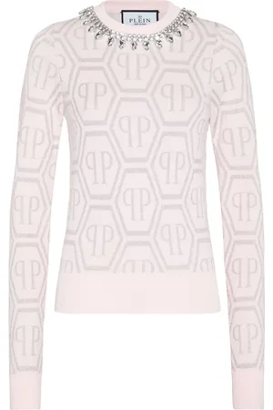 Philipp Plein Monogram crystal-embellished jumper