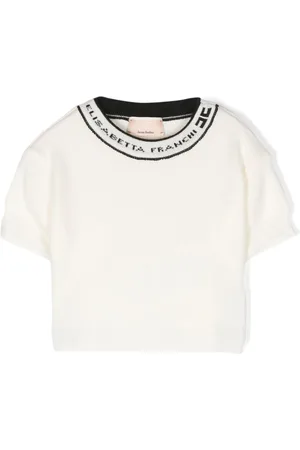 Elisabetta Franchi Logo-collar knitted T-shirt