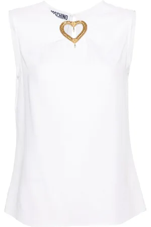 Moschino Heart cut-out sleeveless blouse