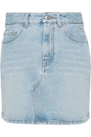 GCDS Logo-appliqué denim mini skirt