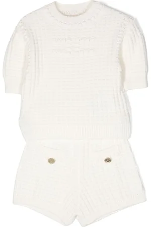 Elisabetta Franchi Purl-knit cotton shorts set