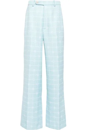 Casablanca Heart Monogram-jacquard wool trousers