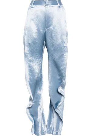 Y / PROJECT Ruffled satin trousers