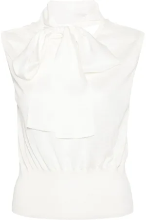 Fabiana Filippi Pussy-bow collar knitted top