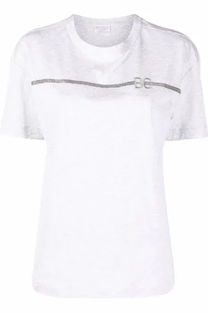 Brunello Cucinelli Monili-chain embroidered-logo T-Shirt