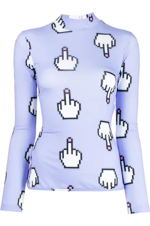 Natasha Zinko Pixel Middle Finger cutout top