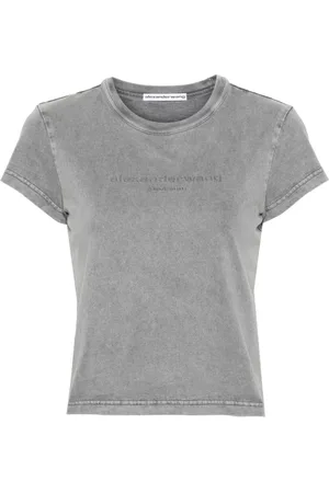 Alexander Wang Logo-embossed cropped T-shirt