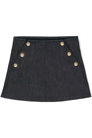 Moncler Logo-patch denim mini skirt