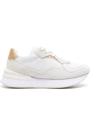 Tommy Hilfiger Monogram-embossed leather sneakers