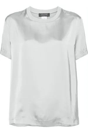 Fabiana Filippi Contrast-neck satin blouse