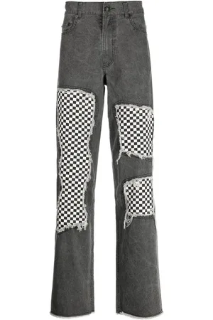 HACULLA Checkerboard-print lose-fit jeans