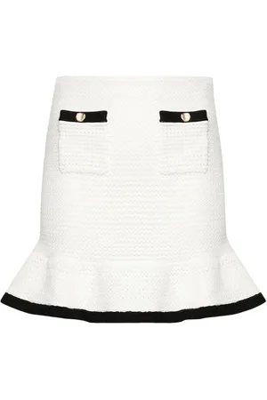 Self-Portrait Sequinned crochet miniskirt