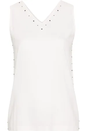 Fabiana Filippi Studed V-neck crepe blouse