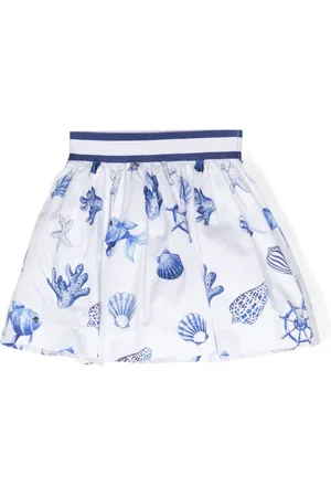 MONNALISA Graphic-print pleated skirt