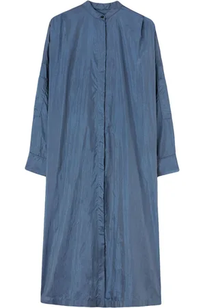 Jil Sander Belted collarless midi shirt dress