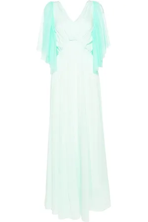 FORTE FORTE Tulle-panelled cotton-silk dress