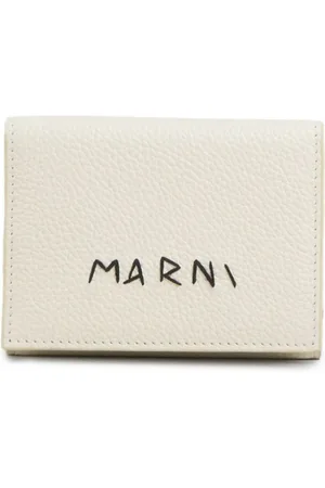Marni Logo-stitch tri-fold leather wallet