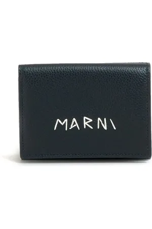 Marni Logo-embroidered leather wallet