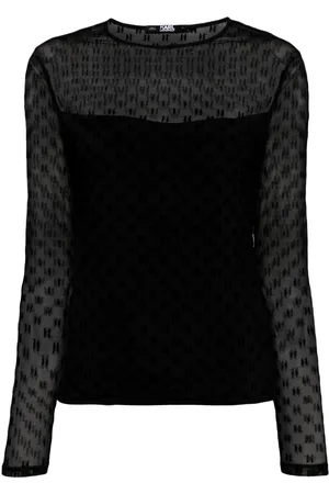 Karl Lagerfeld Monogram-mesh T-shirt