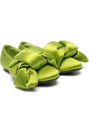 Nº21 Knot-detail satin ballerina shoes