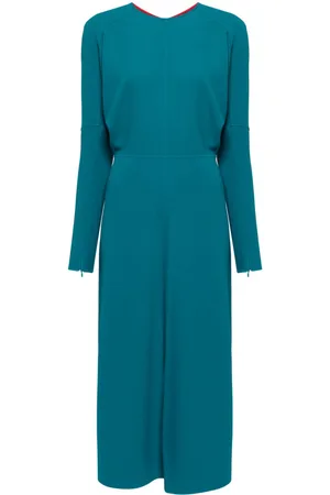 Victoria Beckham Dolman-sleeves draped midi dress