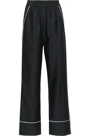 OFF-WHITE Logo-jacquard straight-leg trousers