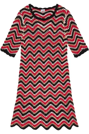 Ganni Scalloped crochet minidress