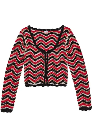 Ganni Cropped organic-cotton crochet cardigan