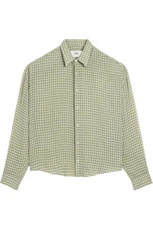 Ami Ami de Coeur-embroidery gingham-print shirt